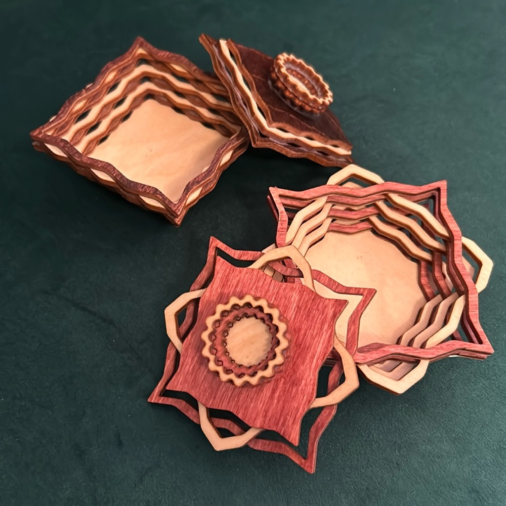 Handmade wooden trinket boxes